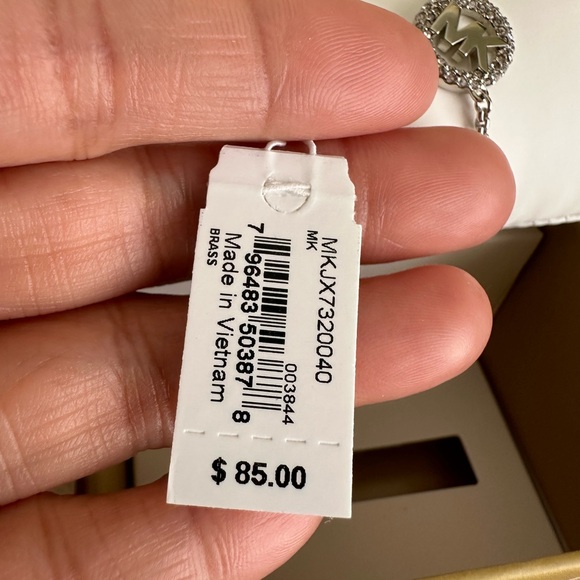 Michael Kors Signature Charm w/Stone Silver Bracelet, NWT - Picture 7 of 9